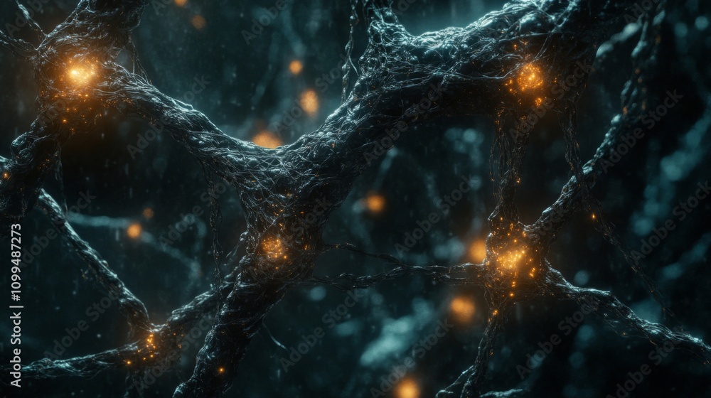 Poster intricate neural network firing synaptic connections