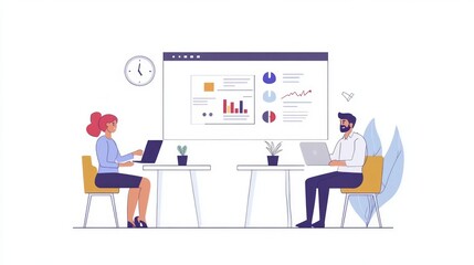 Business Collaboration - Modern Office Setting