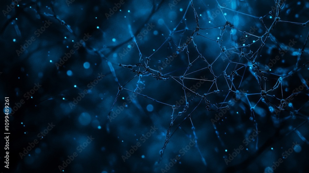 Poster abstract blue network web structure design