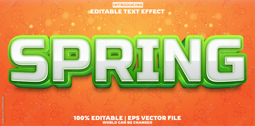 Poster spring editable text effect in modern trend style