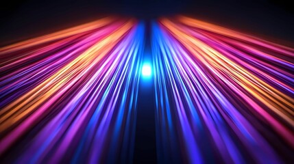 Fototapeta premium Vibrant abstract light rays converging forward