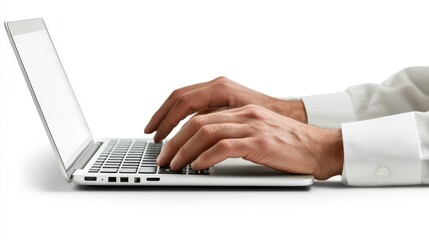 User Typing Email with Encryption on Isolated Background