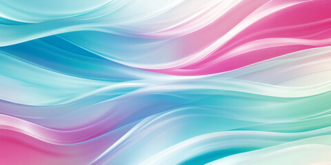 Abstract Waves of Color:  A mesmerizing digital artwork features fluid, vibrant waves of blue, pink, and green hues, creating a sense of movement and energy.  