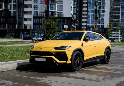 Yellow Lamborghini Urus car