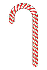 Fototapeta premium Candy cane with red and white stripes. Realistic candy cane. Sweet stick for new year. Decoration sugar lollipop. Vector illustration