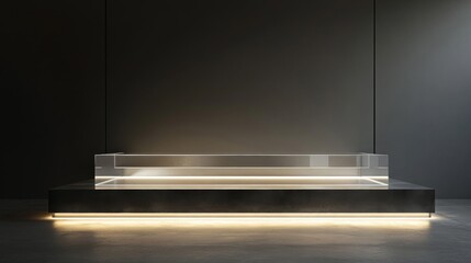 Obraz premium Minimalist Modern Display Platform With Glass Top