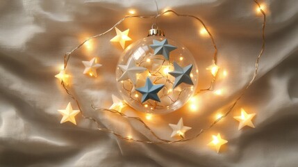 Showcasing a Christmas bauble, christmas decoration