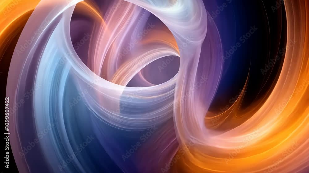 Poster abstract background with swirling flames and colorful energy patterns with glowing curves and fracta