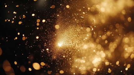 Obraz premium Golden Sparkles Exploding In Dark Night Sky