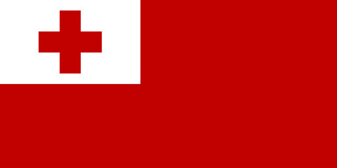 Obraz premium Tonga flag in official colors, dimensions and aspect ratio. Vector flag symbolizing national pride, identity, heritage, patriotism and authority