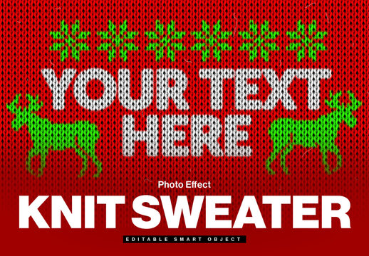 Christmas Knit Ugly Sweater Photo Effect