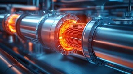 High-tech industrial machinery with glowing components