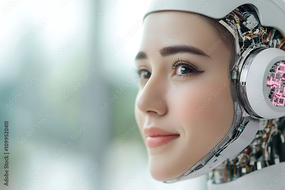 Poster innovative ai technology showcase modern laboratory digital portrait futuristic environment close-up