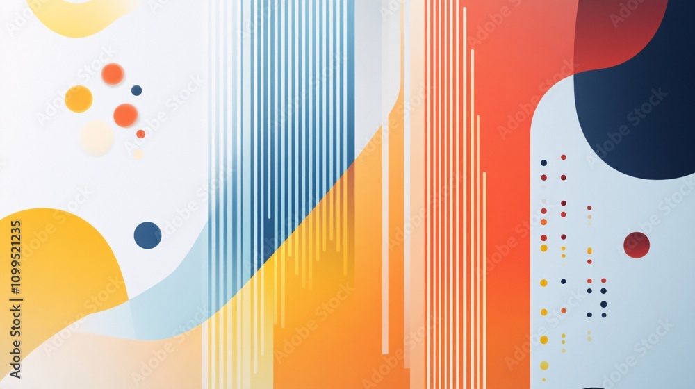 Poster Abstract geometric background featuring vibrant colors and dynamic shapes