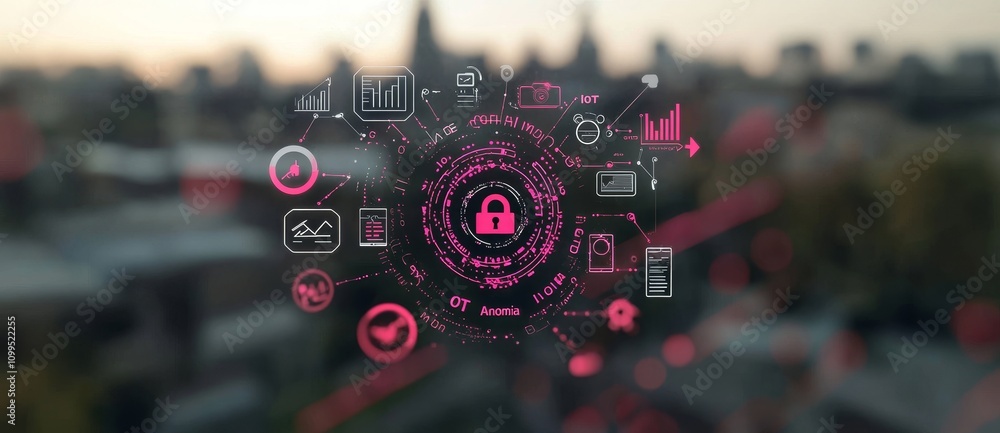 Poster An abstract high speed technology POV motion blur theme for IoT security