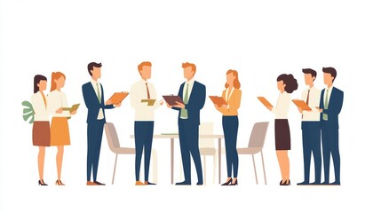 Fototapeta premium Business Meeting Scene: Professionals in Discussion