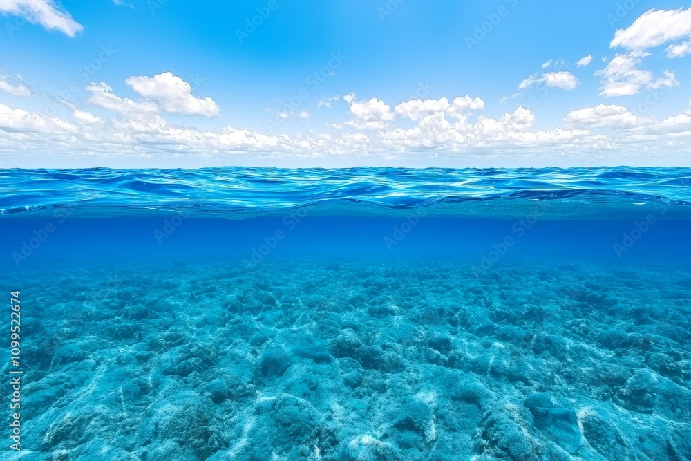 Poster taking a shot from beneath the surface of the sea i am able to see the sun overhead, and through the