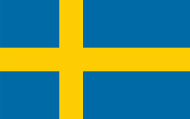 Sweden flag in official colors, dimensions and aspect ratio. Vector flag symbolizing national pride, identity, heritage, patriotism and authority