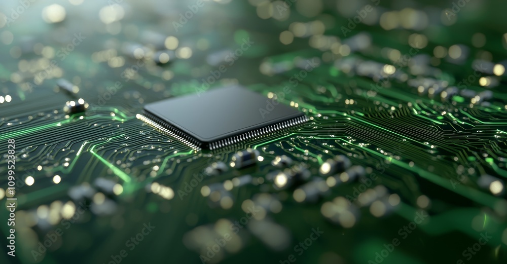 Leinwandbilder abstract digital city. digital circuit board, motherboard, chip. digitalization of information: it, 
