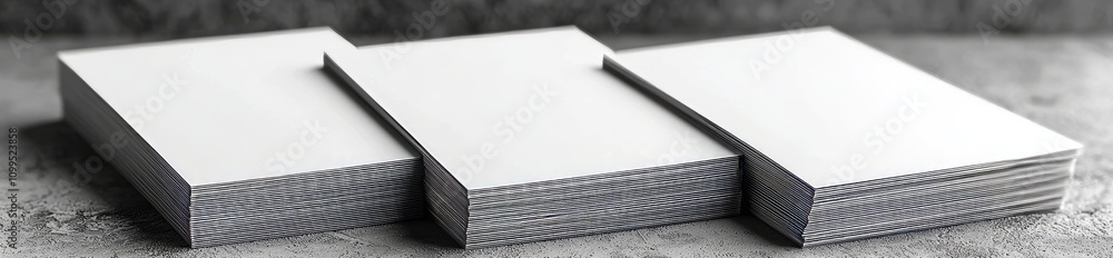 Poster a mockup of a trifold brochure rendered with three variations, isolated on white marble background.