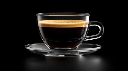 Naklejka premium A Glass Cup of Espresso on a Saucer
