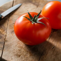 tomato on a wooden table