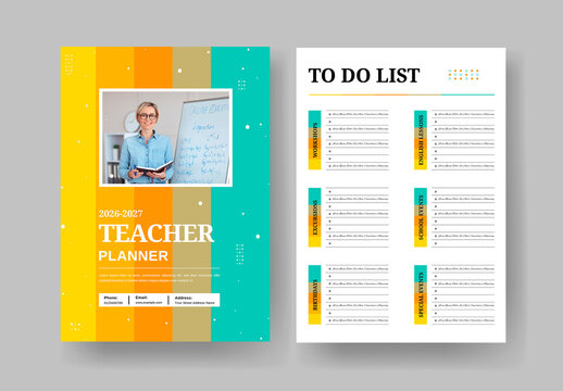 Teacher Planner Template Design Layout