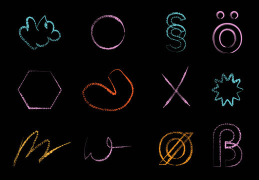 Vector Hand Drawing Set Layout