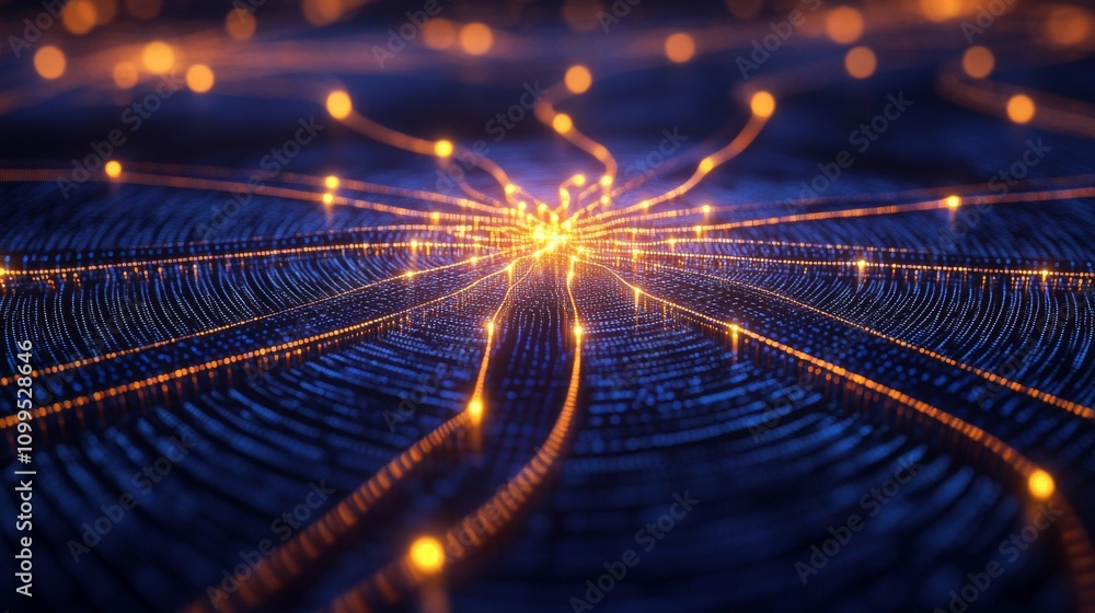 Poster abstract network data visualization showing connections