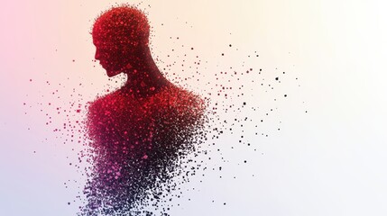 Digital Silhouette with Soft Light on White Background