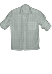 3D illustration summer twill cotton shirt for men