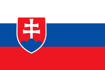 Obraz premium Slovakia flag in official colors, dimensions and aspect ratio. Vector flag symbolizing national pride, identity, heritage, patriotism and authority