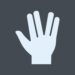 Obraz premium Vulcan Salute Vector Icon