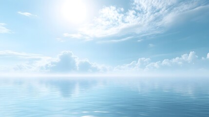 Obraz premium Serene Sky Over Calm Ocean Water