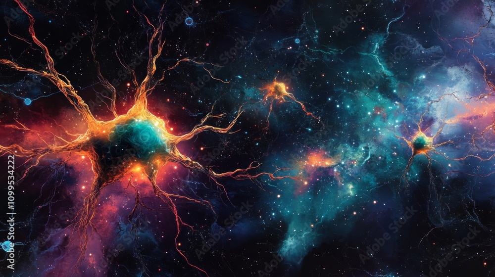 Poster cosmic neural network a celestial visualization of neurons