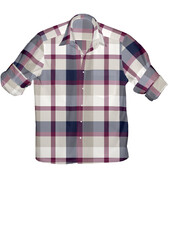3D illustration summer twill cotton shirt for men