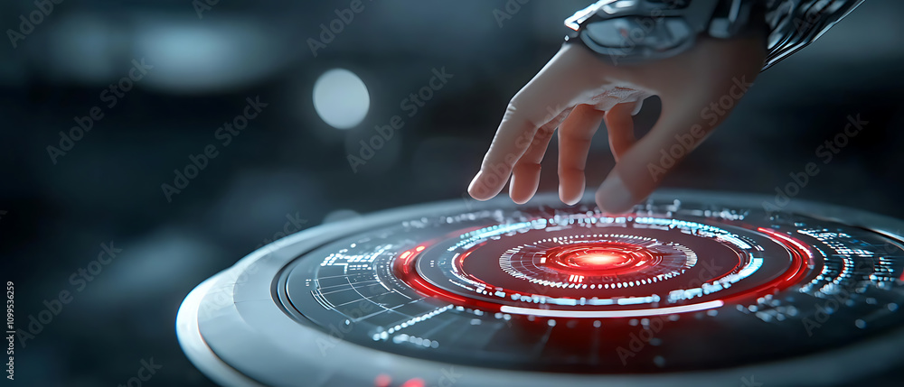 Poster exploring digital financial security ai-driven compliance dashboard interaction futuristic lab techn