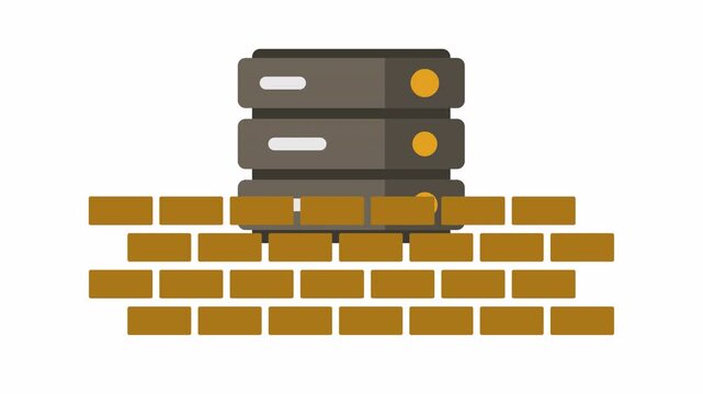 Secure Server Infrastructure Protected by a FireWall. High quality 4k footage