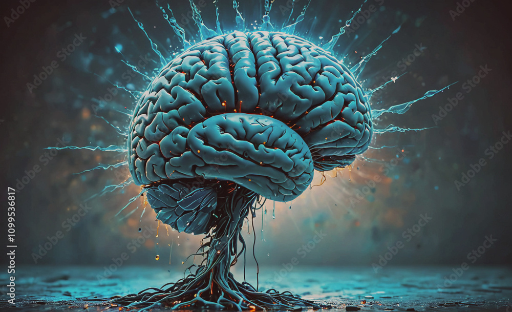 Poster Brain with a tree growing out of it. The tree is green and has a lot of branches