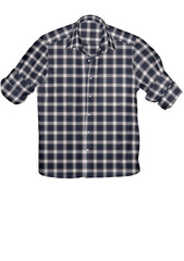 3D illustration summer twill cotton shirt for men