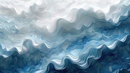 Obraz premium Abstract blue and white wavy texture background.