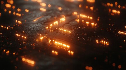 Naklejka premium Illuminated Circuit Board Abstract Technology Design