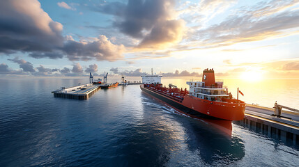 Expansion of deep sea port facilities essential for global trade coastal city infrastructure development maritime environment aerial viewpoint economic growth