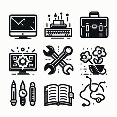 Fototapeta premium Work Icon Collection 