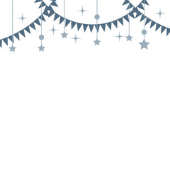 Fototapeta premium New Year Stars Hanging Party Border Decoration