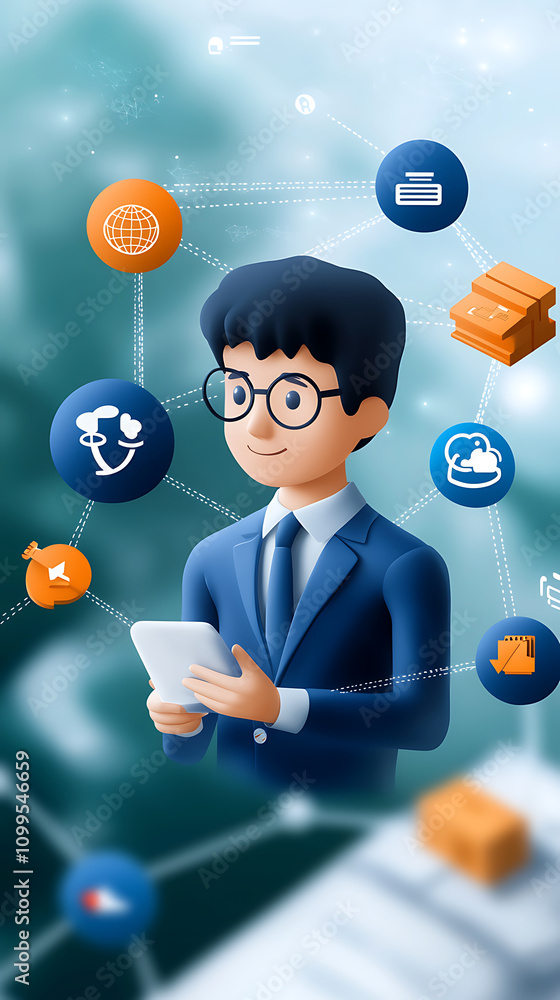 Poster flowchart of ai with human oversight for bias check business environment digital concept visualizati