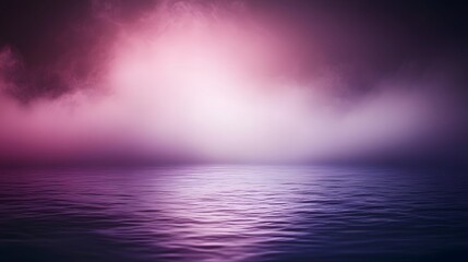 Obraz premium Serene Purple Water Underneath a Misty Sky