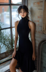 美女, 女性, 美しい, 顔, モデル, 日本, 韓国, 中国, アジア, カフェ, ファッション