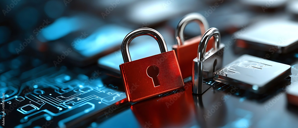 Poster enhancing cybersecurity holographic fintech data security compliance protocol digital workspace visu