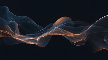 Fototapeta premium Abstract Blue And Orange Wave Forms On Black Background
